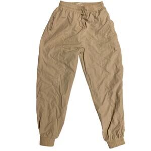 WILO The Label Sz XS Parachute Pants in Clay Beige Elastic Waist Lightweight